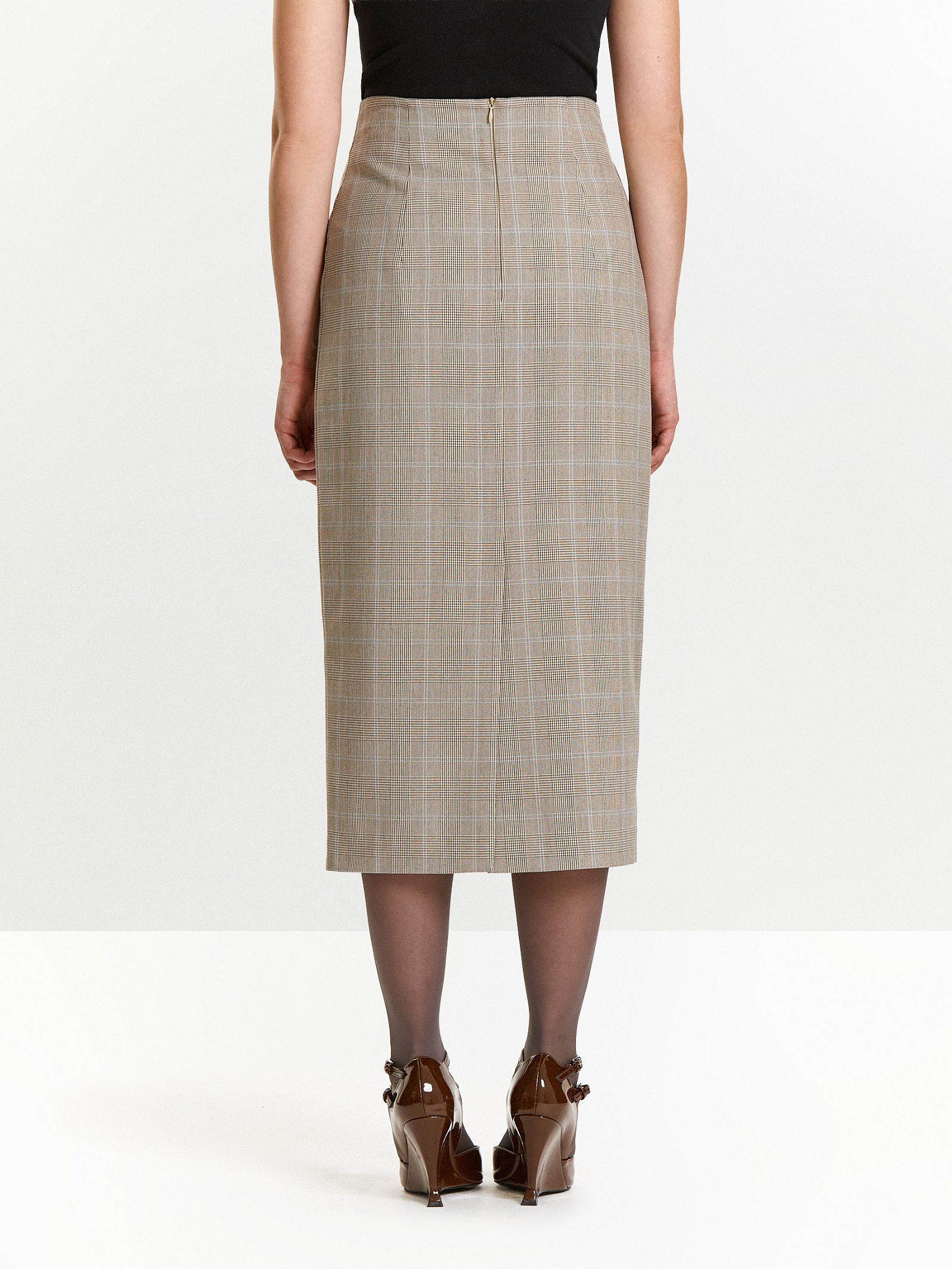 Юбка карандаш в клетку